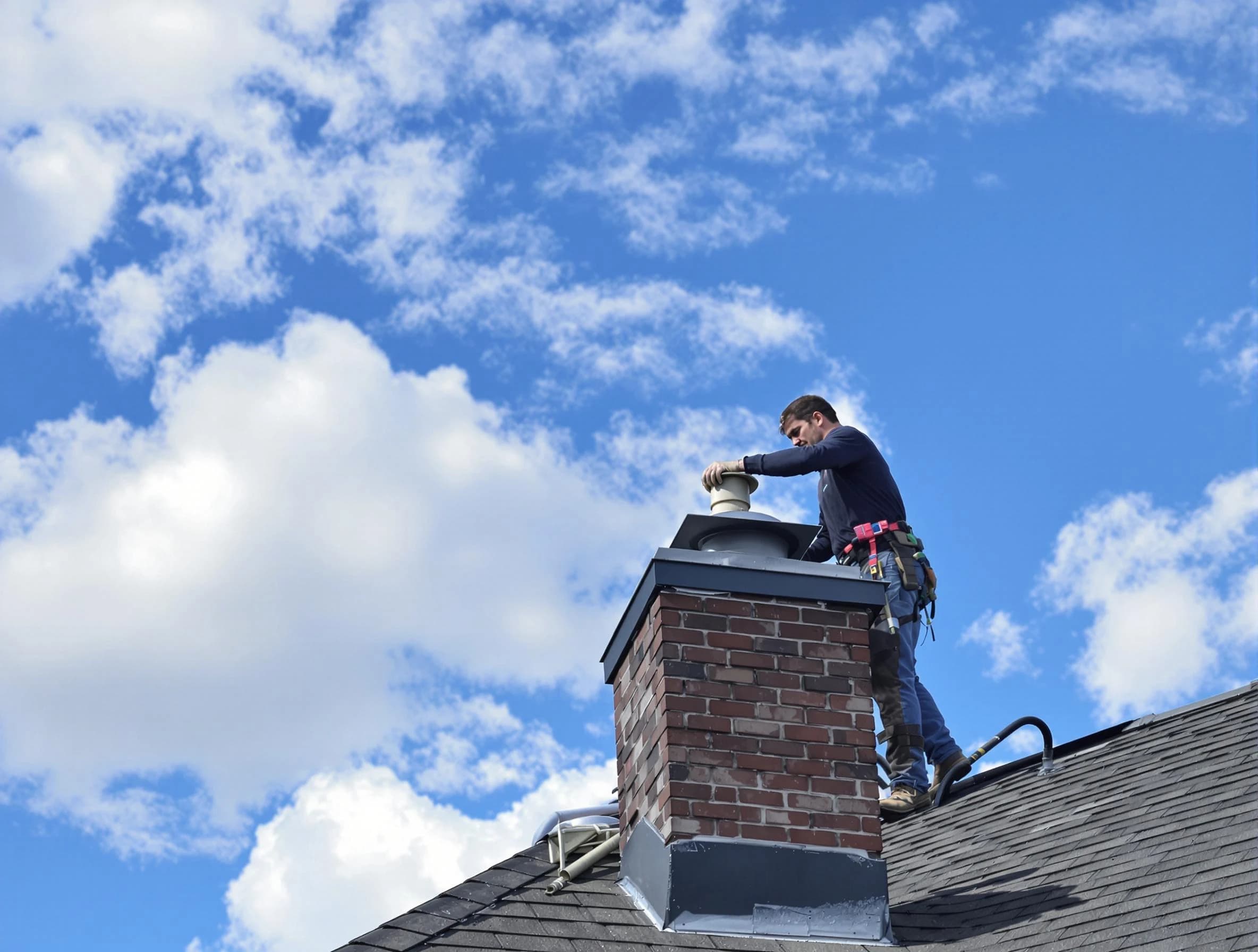 West Mifflin Chimney Sweep installing a sturdy chimney cap in West Mifflin, PA