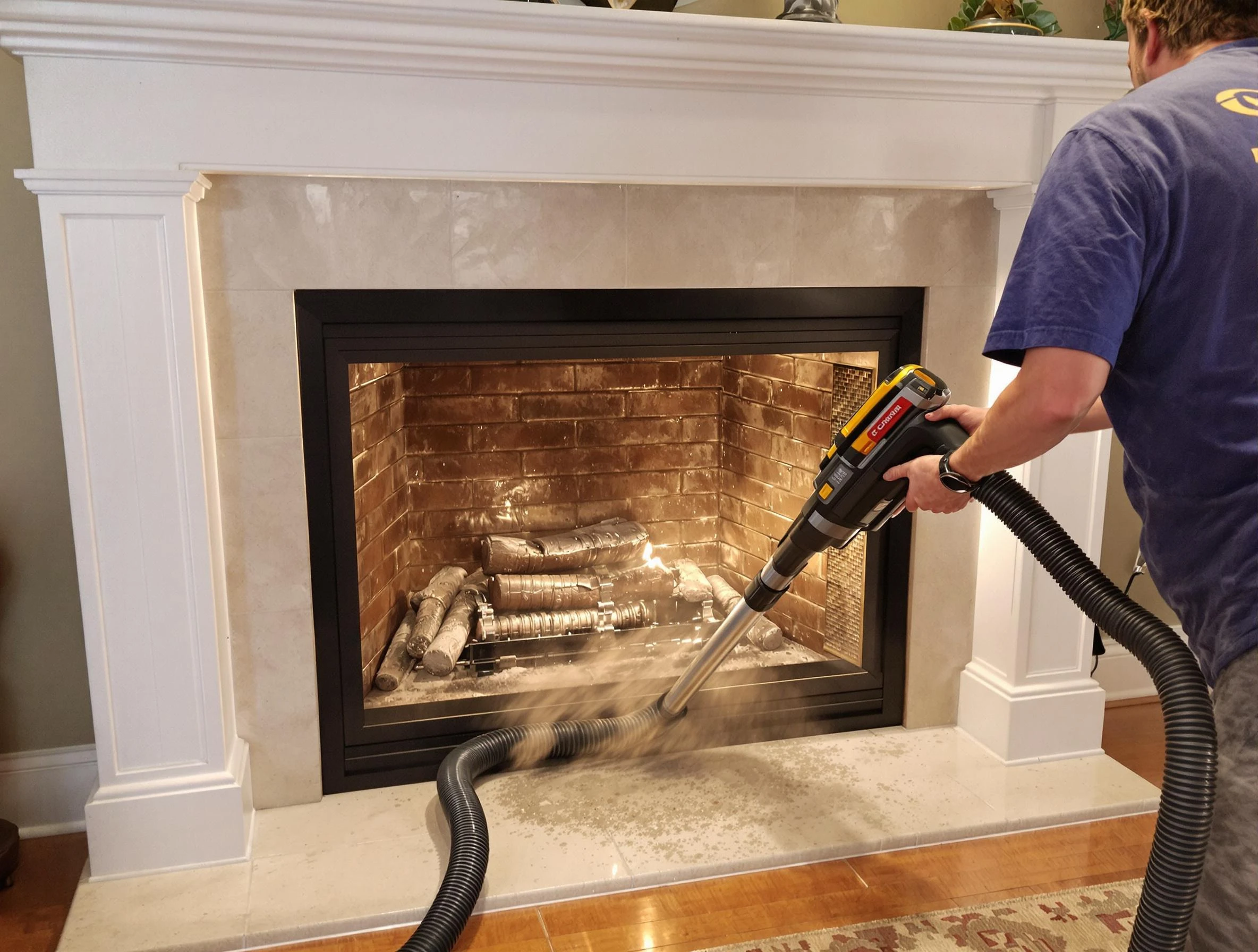 Fireplace cleaning performed by West Mifflin Chimney Sweep in West Mifflin, PA